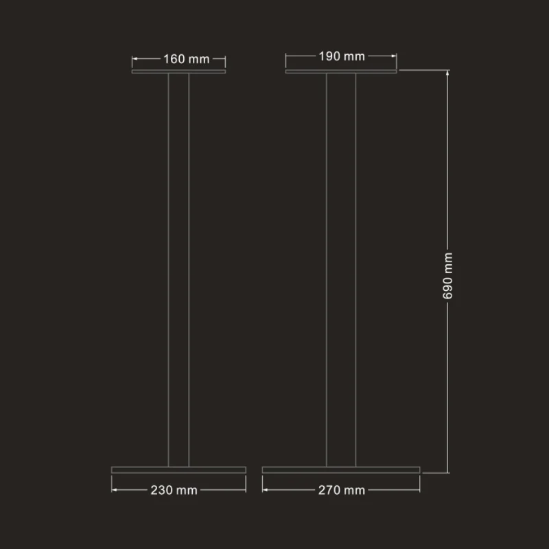 Spotless 421 Bookshelf Speaker Stands stand size